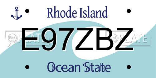 E97ZBZ Rhode Island License Plate