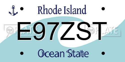 E97ZST Rhode Island License Plate