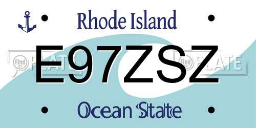 E97ZSZ Rhode Island License Plate