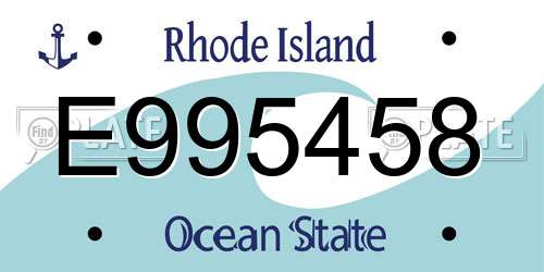 E995458 Rhode Island License Plate
