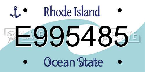 E995485 Rhode Island License Plate