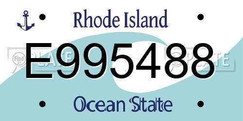 E995488 Rhode Island License Plate