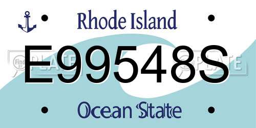 E99548S Rhode Island License Plate