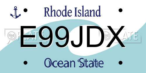 E99JDX Rhode Island License Plate