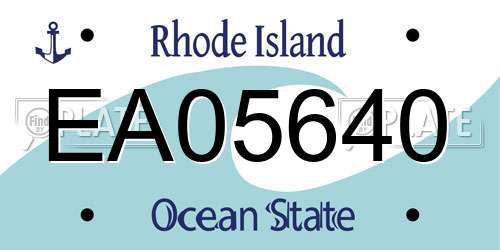 EA05640 Rhode Island License Plate