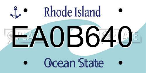 EA0B640 Rhode Island License Plate