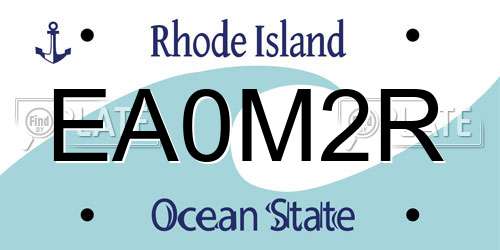 EA0M2R Rhode Island License Plate