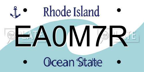 EA0M7R Rhode Island License Plate