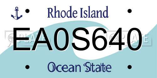 EA0S640 Rhode Island License Plate