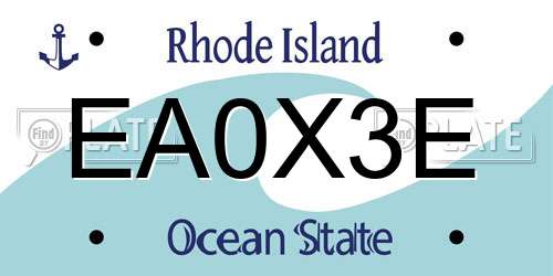 EA0X3E Rhode Island License Plate