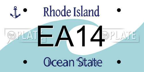 EA14 Rhode Island License Plate
