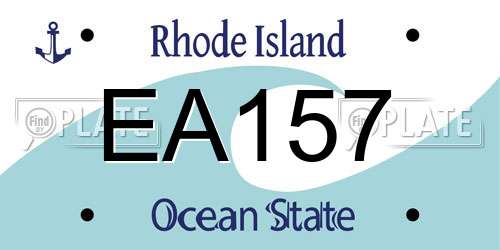 EA157 Rhode Island License Plate