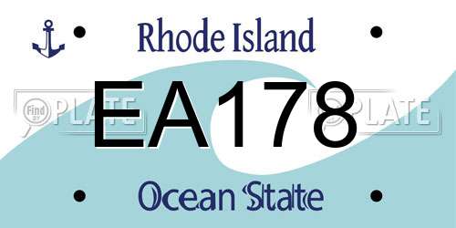 EA178 Rhode Island License Plate