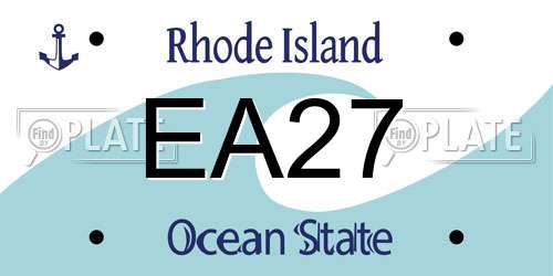 EA27 Rhode Island License Plate