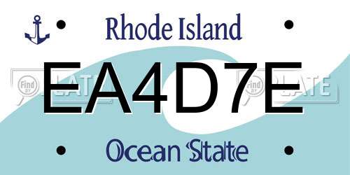 EA4D7E Rhode Island License Plate