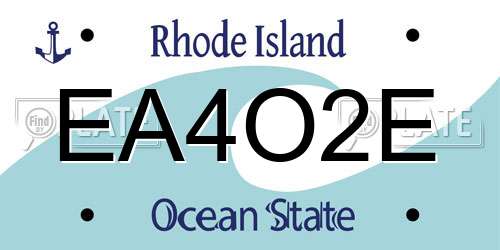 EA4O2E Rhode Island License Plate