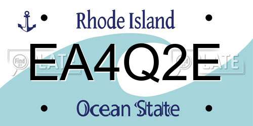 EA4Q2E Rhode Island License Plate