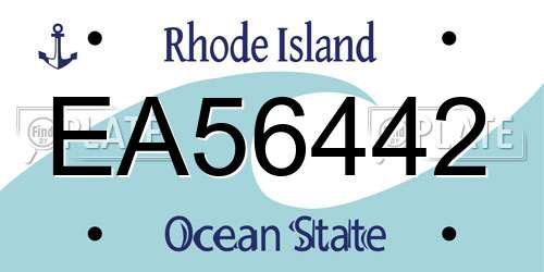EA56442 Rhode Island License Plate