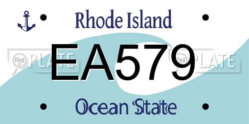 EA579 Rhode Island License Plate