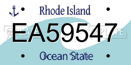 EA59547 Rhode Island License Plate