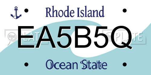 EA5B5Q Rhode Island License Plate