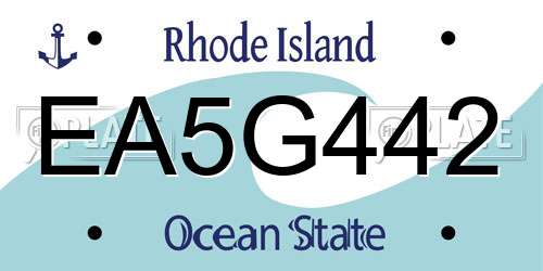 EA5G442 Rhode Island License Plate
