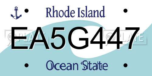 EA5G447 Rhode Island License Plate
