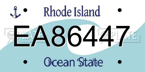 EA86447 Rhode Island License Plate
