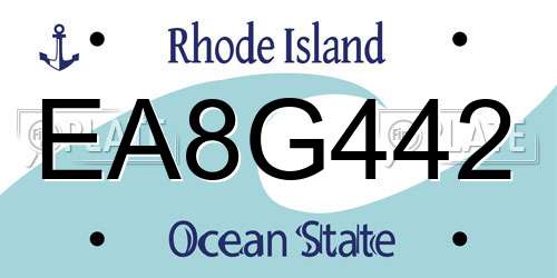 EA8G442 Rhode Island License Plate