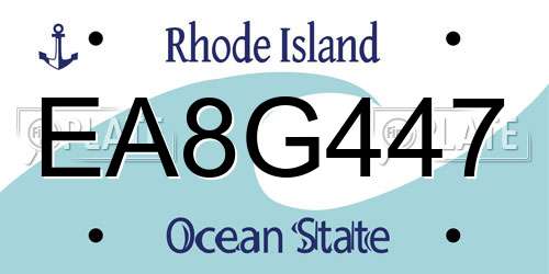 EA8G447 Rhode Island License Plate