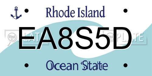 EA8S5D Rhode Island License Plate