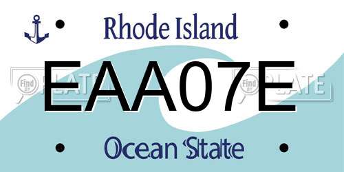 EAA07E Rhode Island License Plate