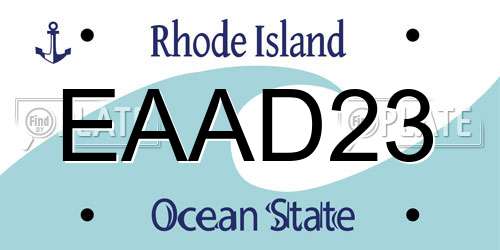 EAAD23 Rhode Island License Plate
