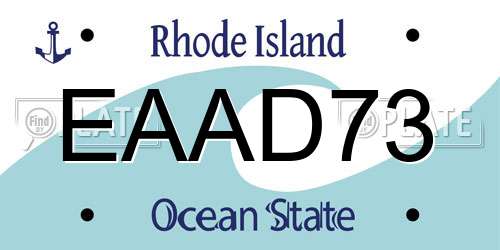 EAAD73 Rhode Island License Plate