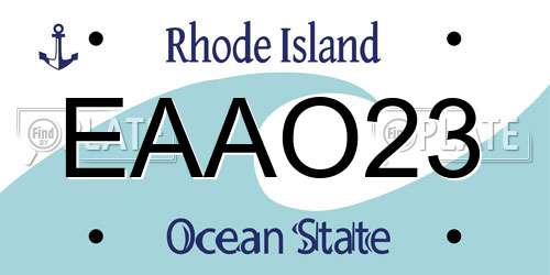 EAAO23 Rhode Island License Plate
