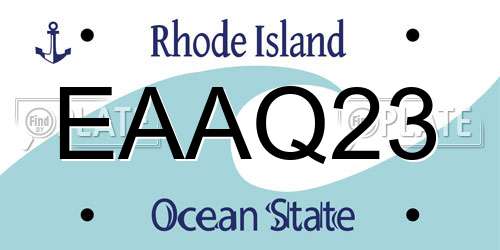 EAAQ23 Rhode Island License Plate