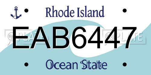 EAB6447 Rhode Island License Plate