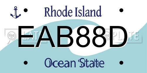 EAB88D Rhode Island License Plate