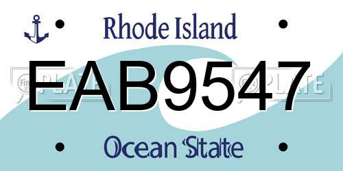 EAB9547 Rhode Island License Plate