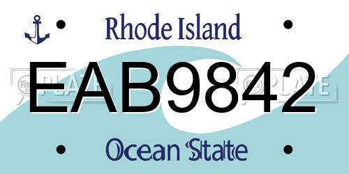 EAB9842 Rhode Island License Plate