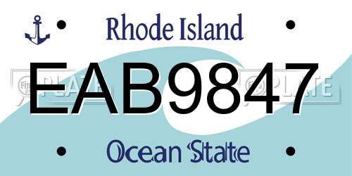 EAB9847 Rhode Island License Plate
