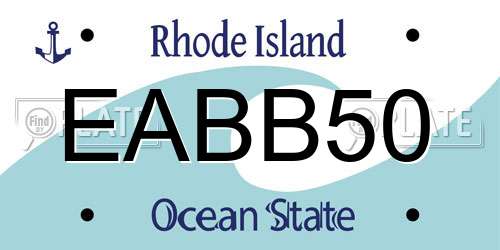 EABB50 Rhode Island License Plate