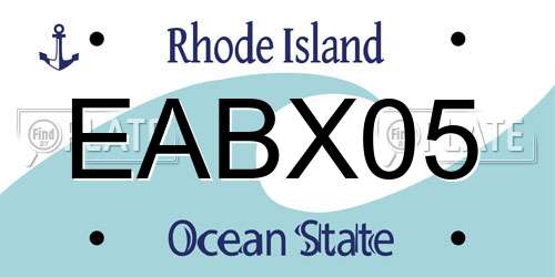 EABX05 Rhode Island License Plate