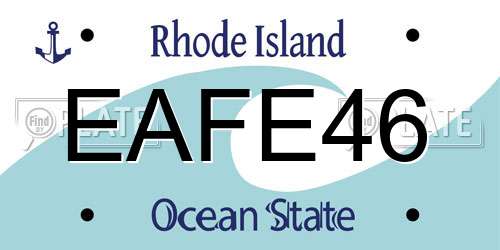 EAFE46 Rhode Island License Plate