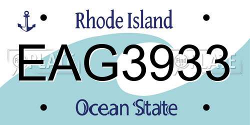 EAG3933 Rhode Island License Plate