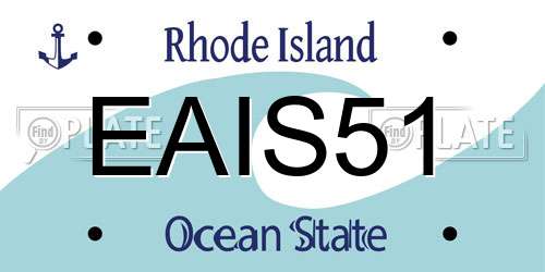 EAIS51 Rhode Island License Plate