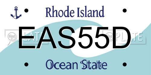 EAS55D Rhode Island License Plate