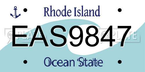 EAS9847 Rhode Island License Plate