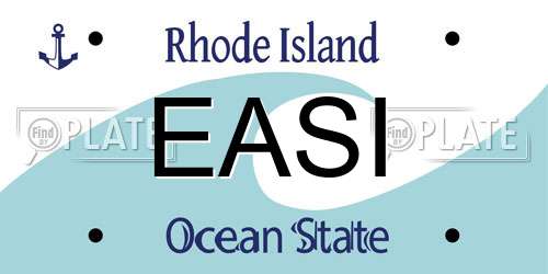 EASI Rhode Island License Plate
