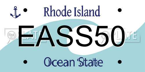 EASS50 Rhode Island License Plate